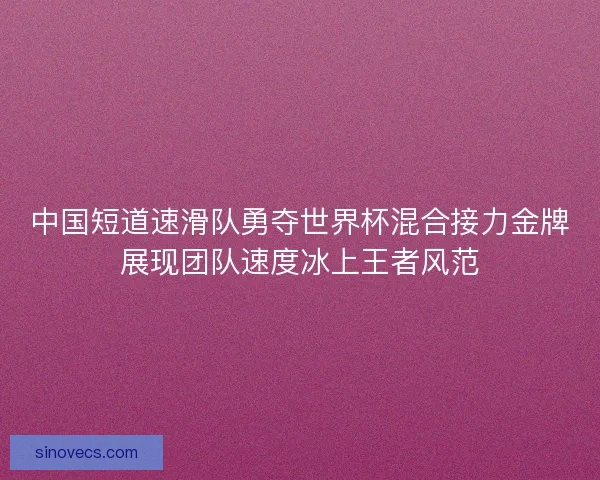 中国短道速滑队勇夺世界杯混合接力金牌展现团队速度冰上王者风范