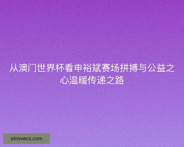 从澳门世界杯看申裕斌赛场拼搏与公益之心温暖传递之路 从澳门世界杯看申裕斌赛场拼搏与公益之心温暖传递之路